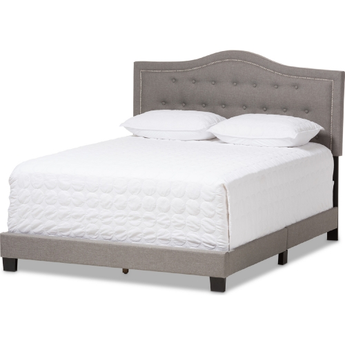 Emerson Full Bed in Light Gray Fabric